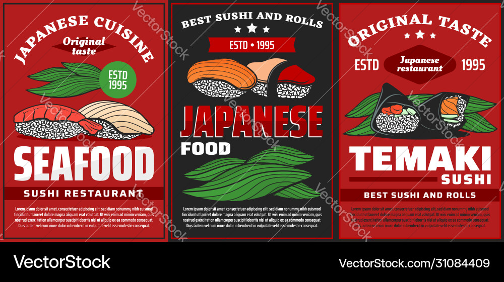 Meeresfrüchte sushi temaki japanisch Restaurant Essen Meeresfrüchte sushi temaki japanisch Restaurant Essen vektorbild