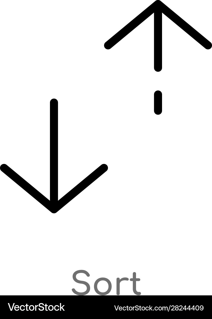 Outline sort icon isolated black simple line Vector Image