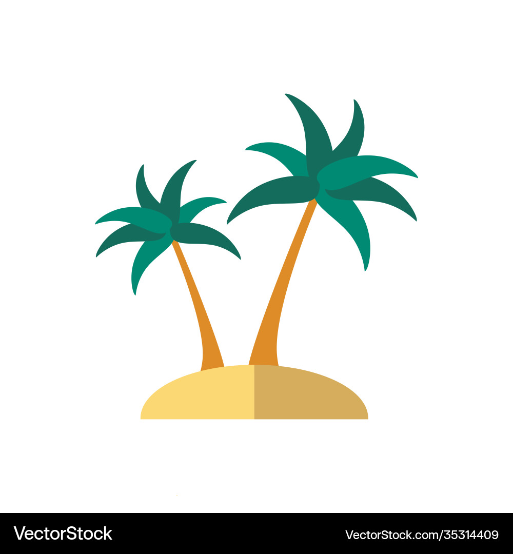 Palm trees flat icon color simple element from vector image