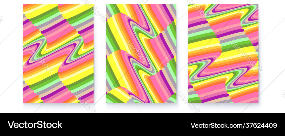 Psychedelic Wavy Patterns Vector Image