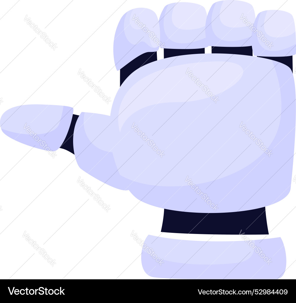 Robot hand pointing left with index finger Robot hand pointing left with index finger vector image