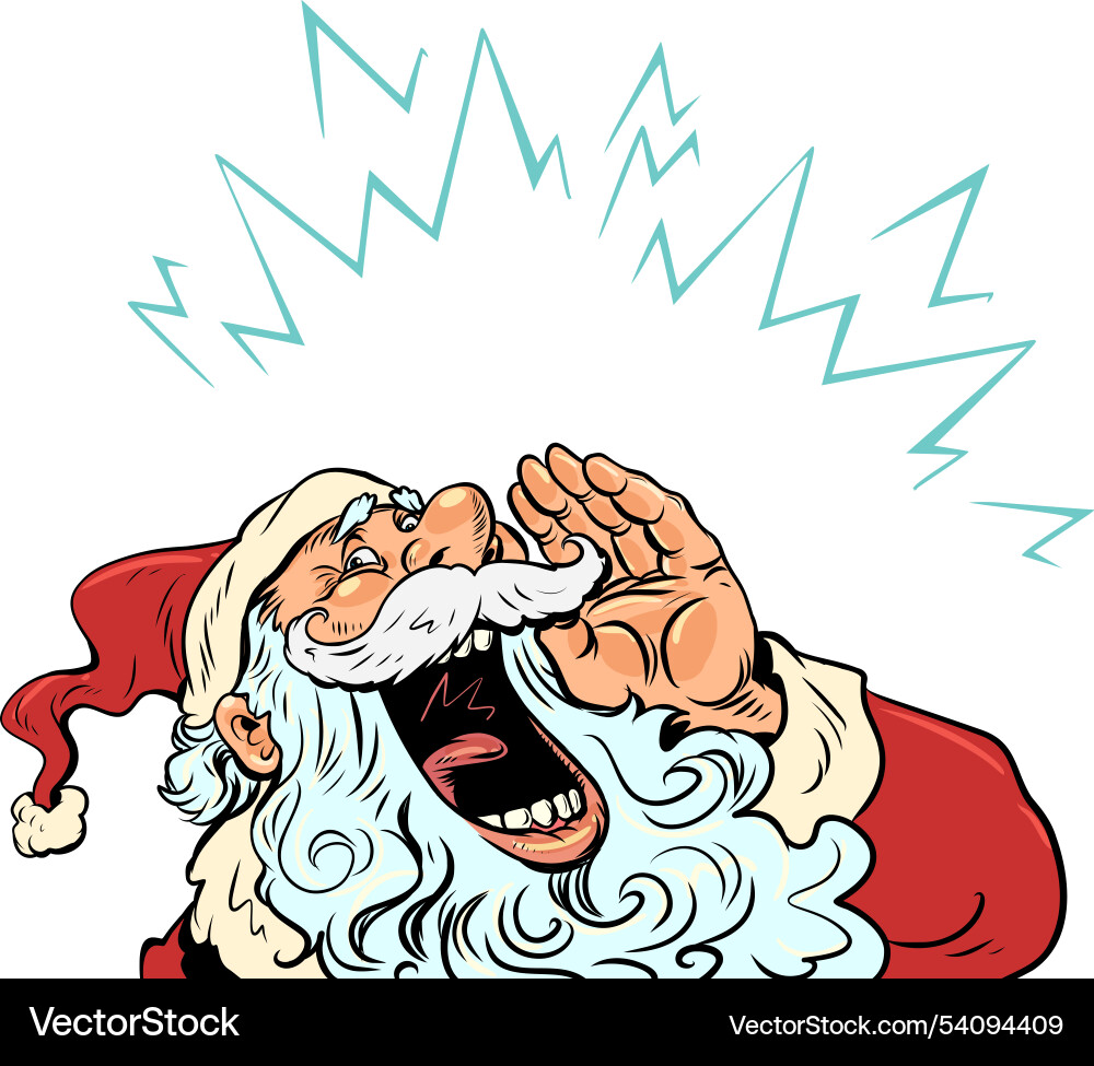 Santa claus screams loudly bright offer Santa claus screams loudly bright offer vector image
