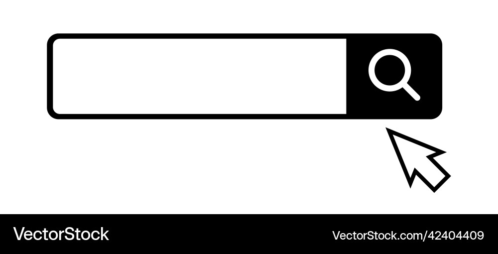 Search bar and mouse cursor of internet Search bar and mouse cursor of internet Vector Image