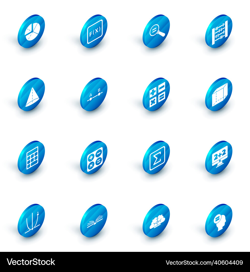 Set function mathematical symbol calculation Set function mathematical symbol calculation vector image