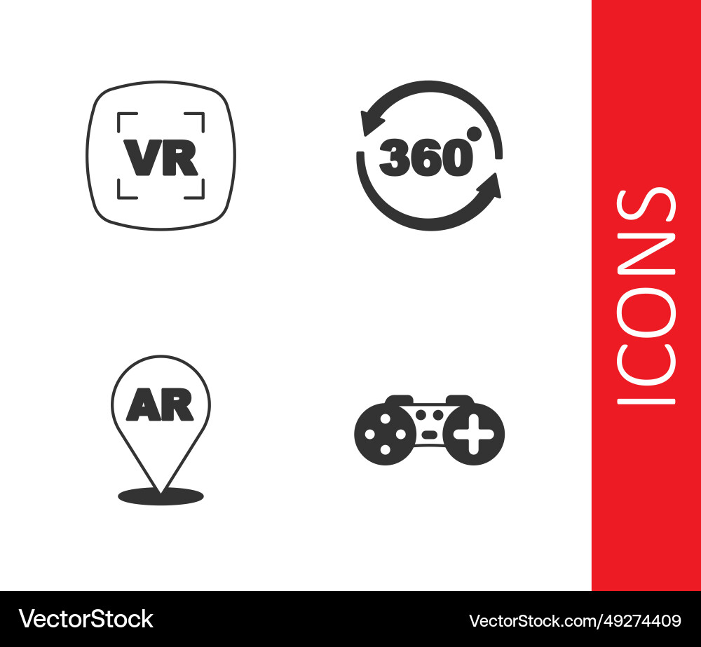 Set gamepad virtual reality augmented ar and 360 Set gamepad virtual reality augmented ar and 360 Vector Image
