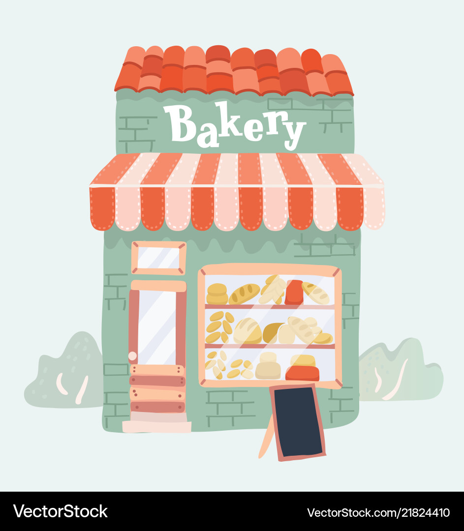 Bakery shop front view Royalty Free Vector Image