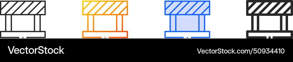 Barrier iconthin linear gradient blue stroke Vector Image