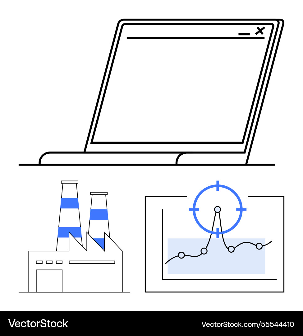 Digital factory management with data and analytics Digital factory management with data and analytics vector image