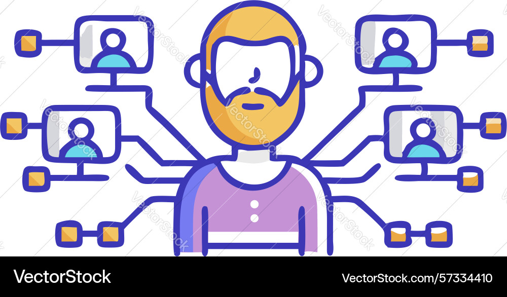 Diverse user network connecting people in digital Vector Image