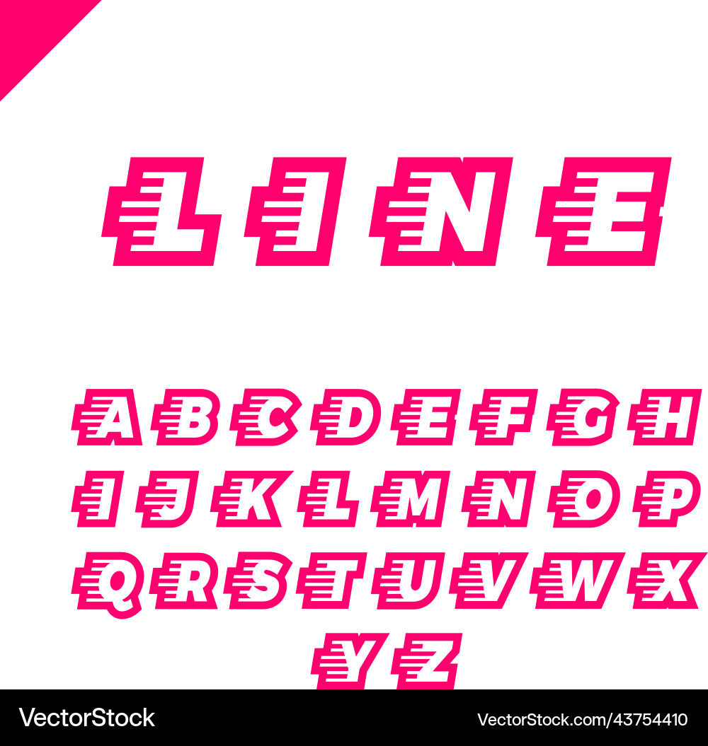 Express service font fast speed lines alphabet vector image