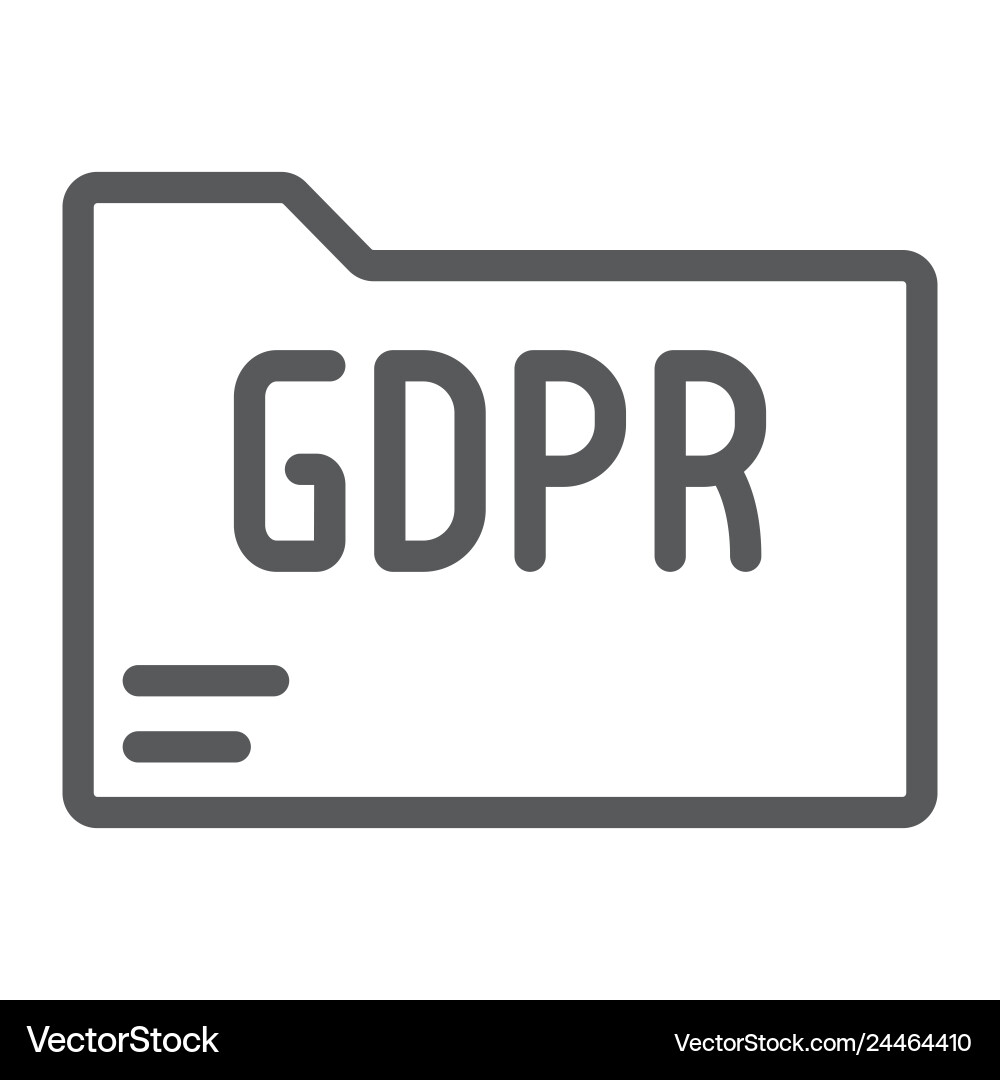 Gdpr folder line icon information and document vector image