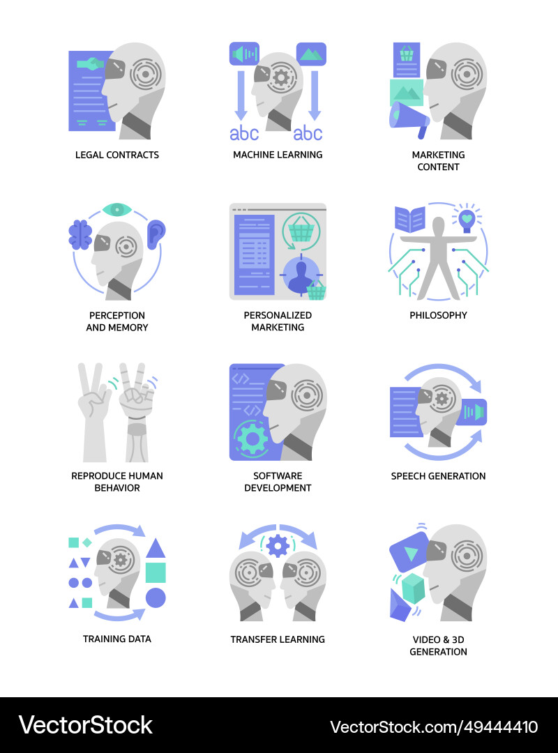 Generative ai icon set vector image