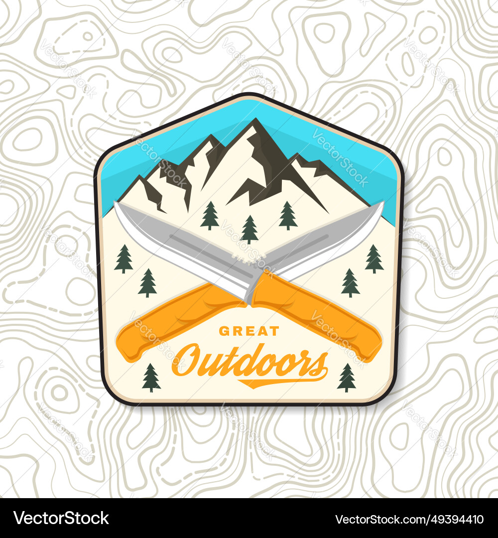 Great outdoors patch sticker Great outdoors patch sticker vector image