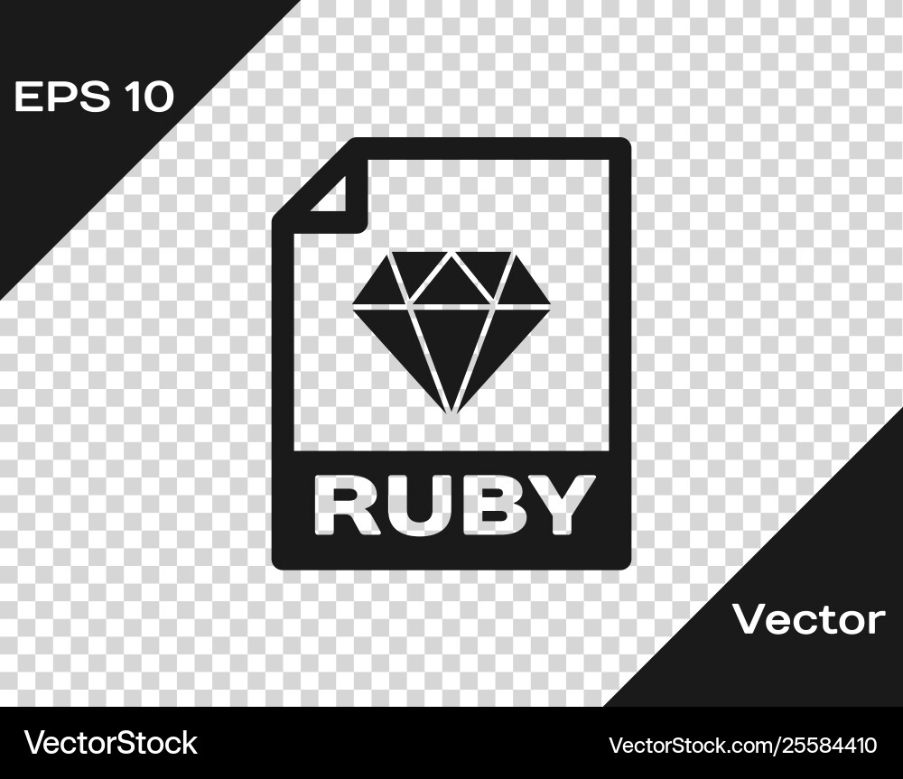 Grey ruby file document icon download button Vector Image