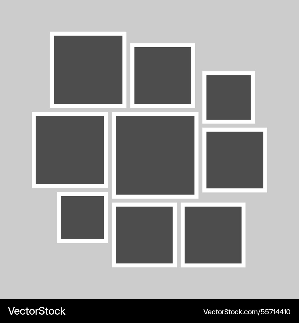 Grid template with empty photo frames designed Vector Image