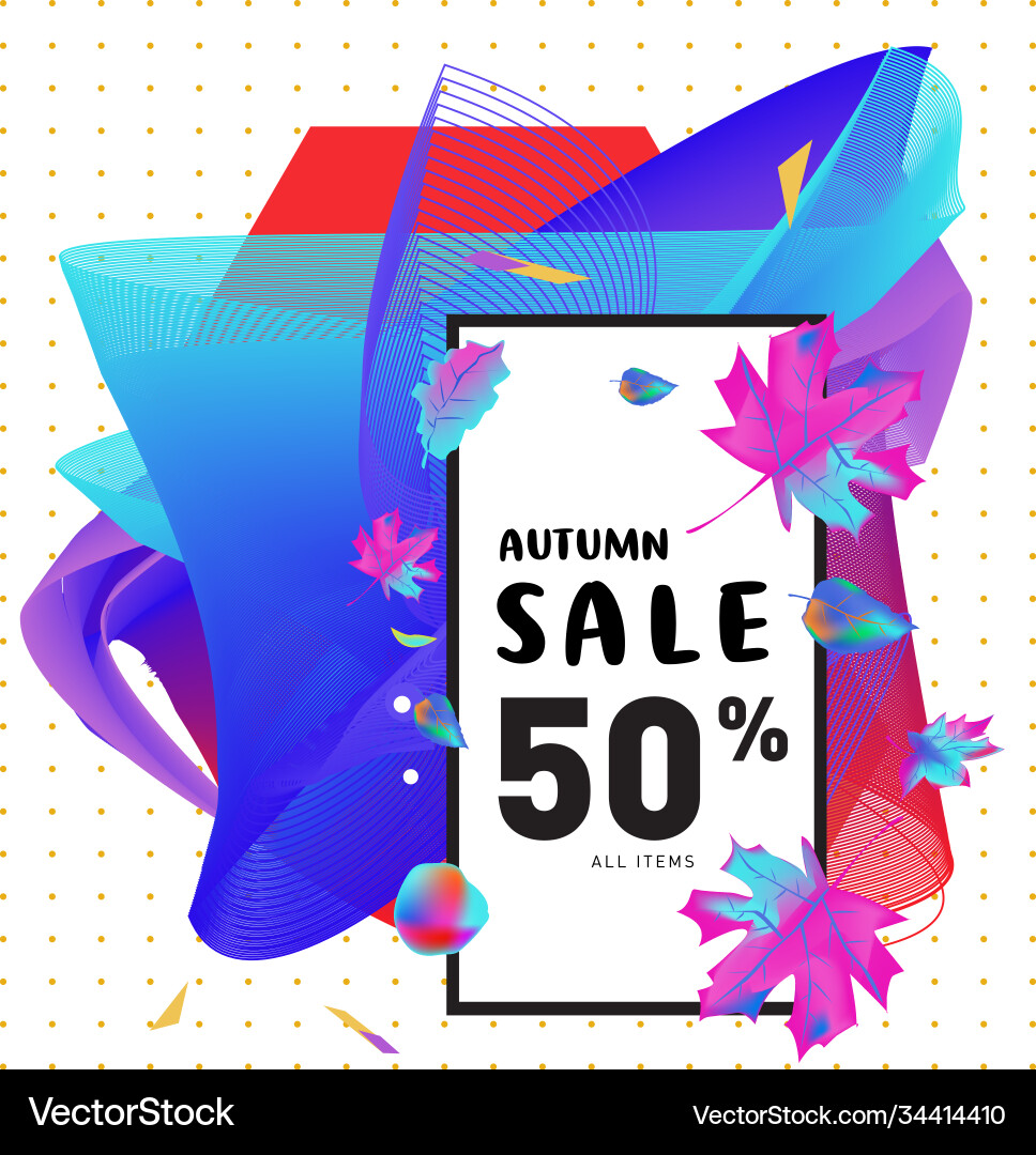 Herbst Verkauf memphis fluid style web banner Herbst Verkauf memphis fluid style web banner vektorbild
