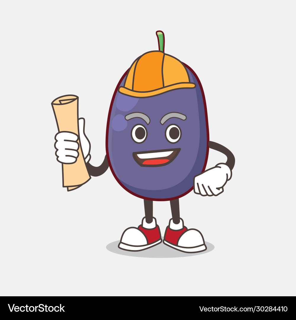 Java plum architect cartoon mascot character Vector Image