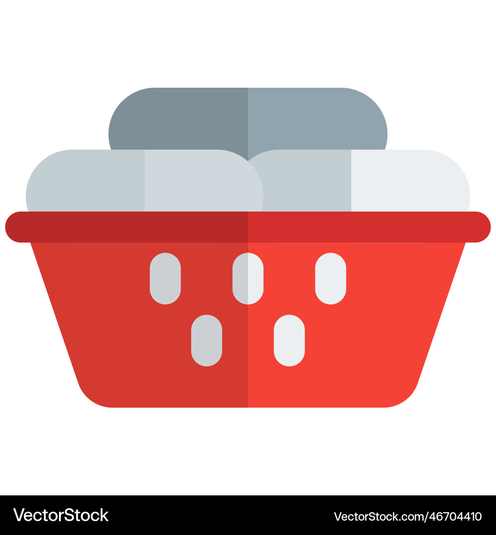 Laundry basket used to hold clothes for washing Vector Image