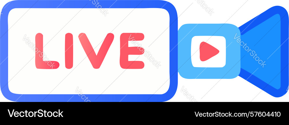 Live video stream indicator with play button vector image