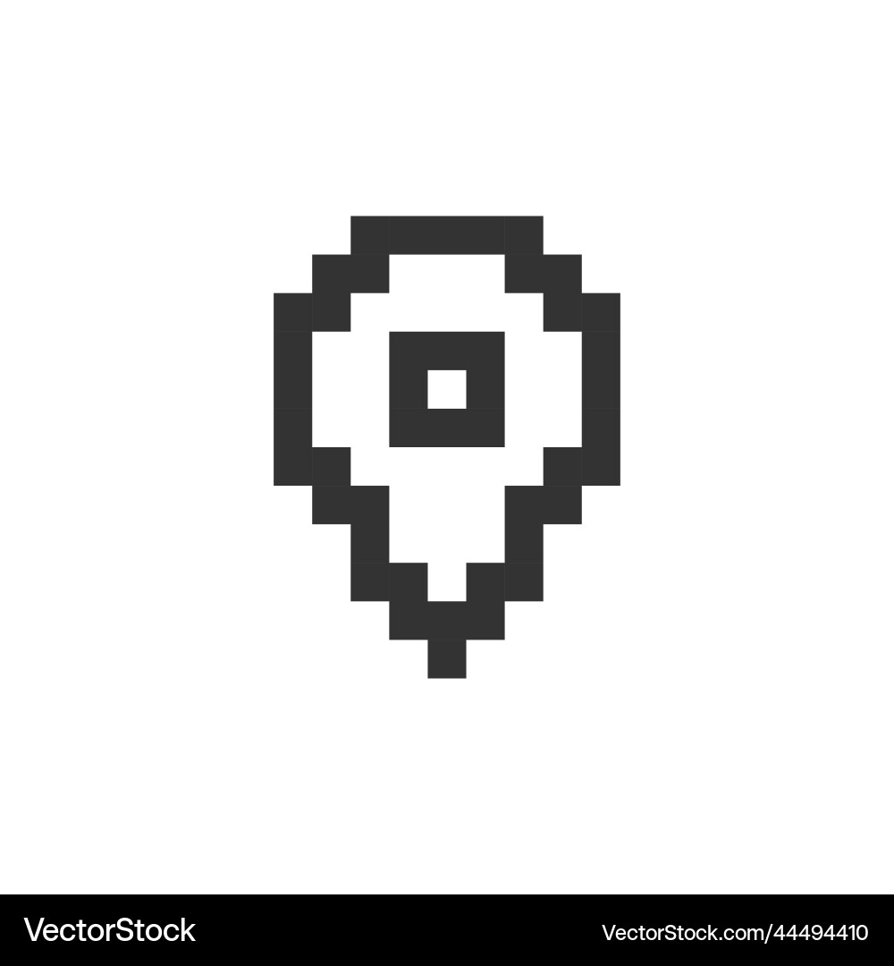 Location pin pixelated ui icon Location pin pixelated ui icon vector image