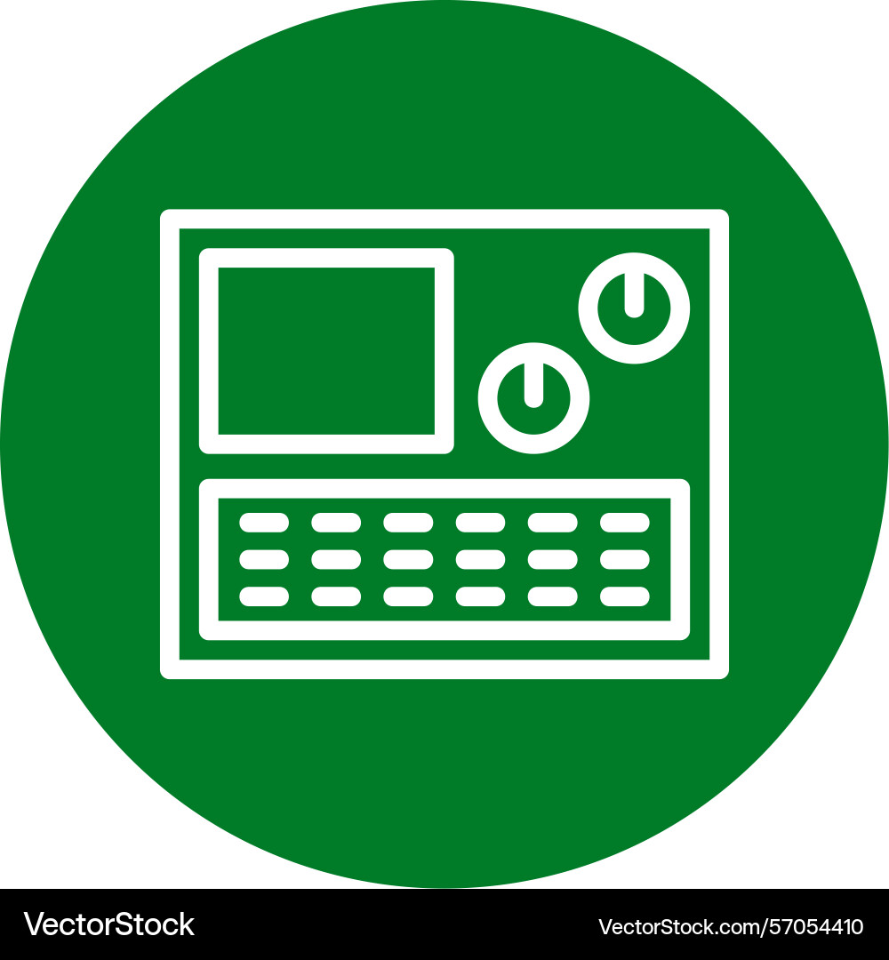 Machine control panel line circle style icon Vector Image