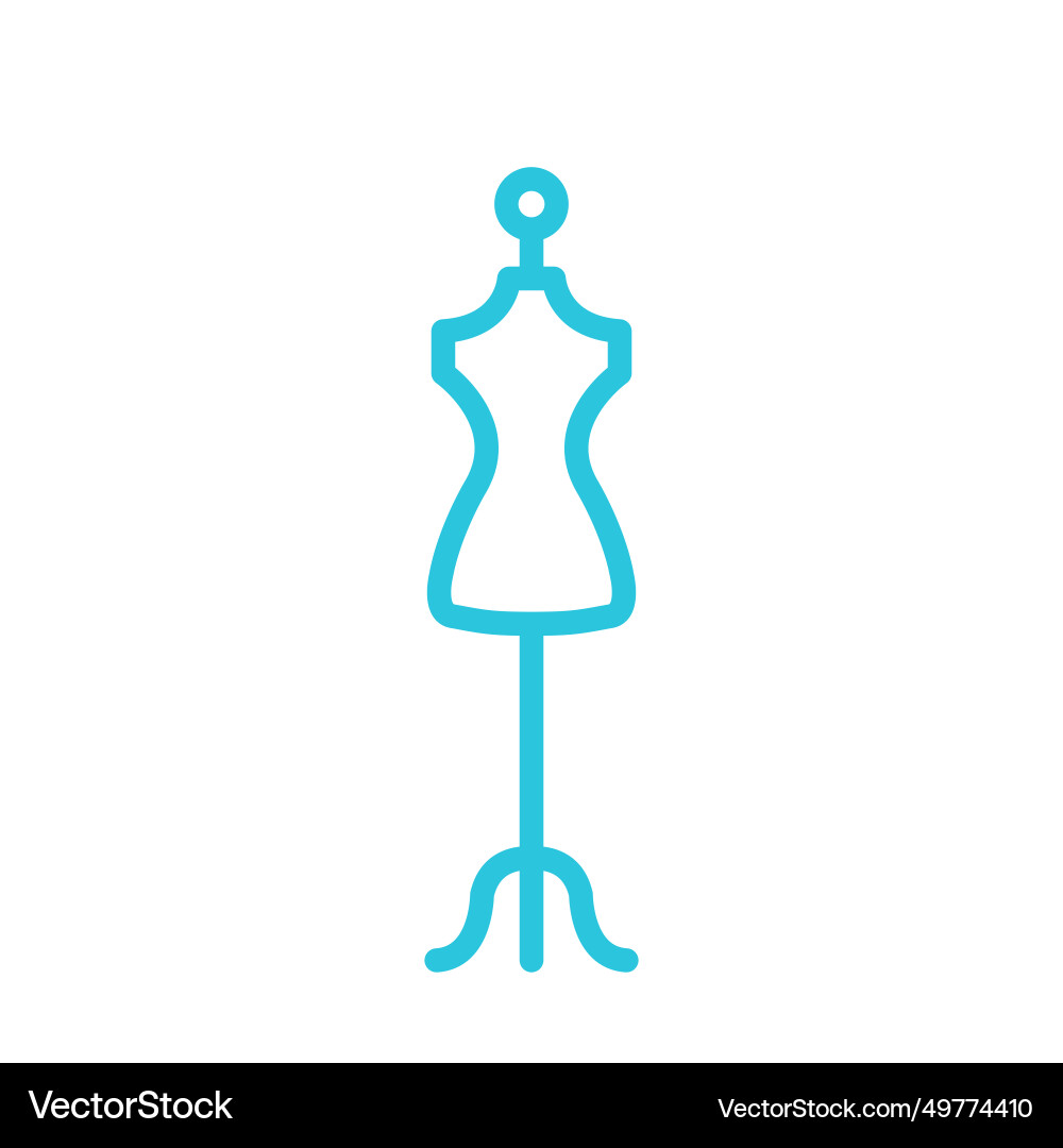Mannequin taylor sewing figure from blue icon set Mannequin taylor sewing figure from blue icon set Vector Image