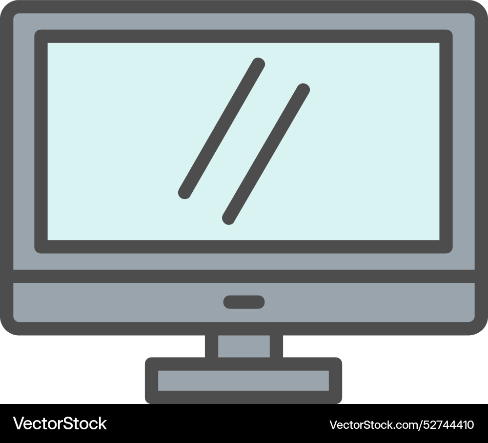 Monitor display line filled icon design vector image