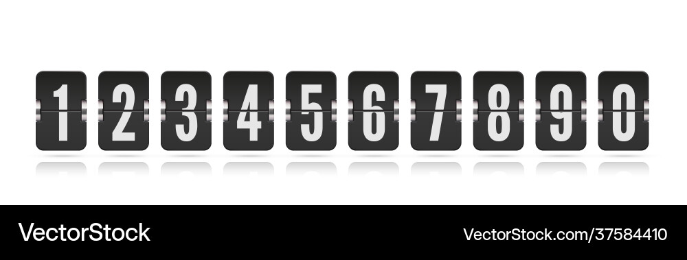 One line scoreboard numbers with floating One line scoreboard numbers with floating vector image
