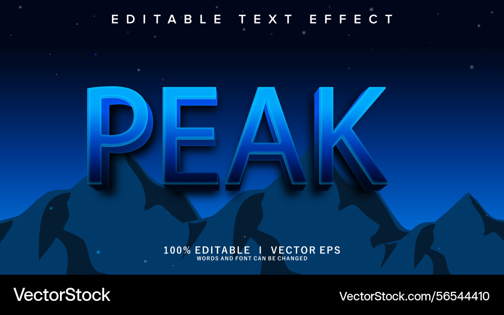 Peak text effect with modern style design Peak text effect with modern style design vector image
