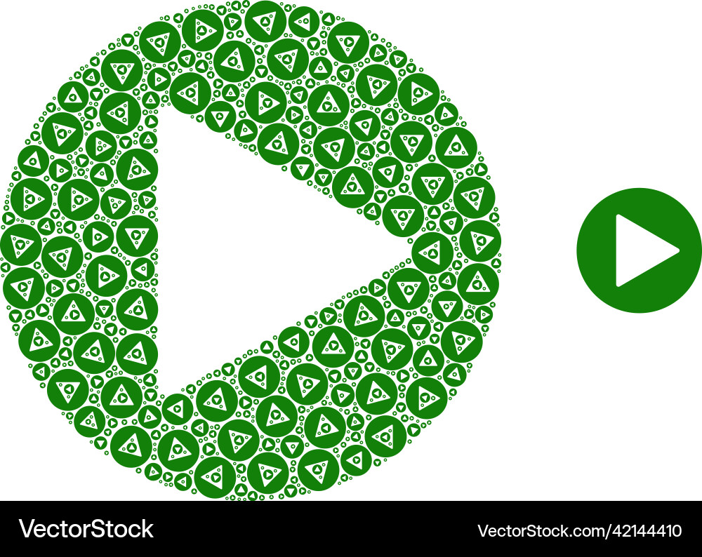 Play button fractal mosaic of icons Play button fractal mosaic of icons vector image