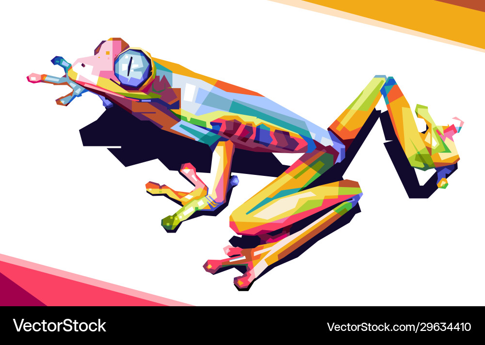 Pop art design with tree frog image Vector Image