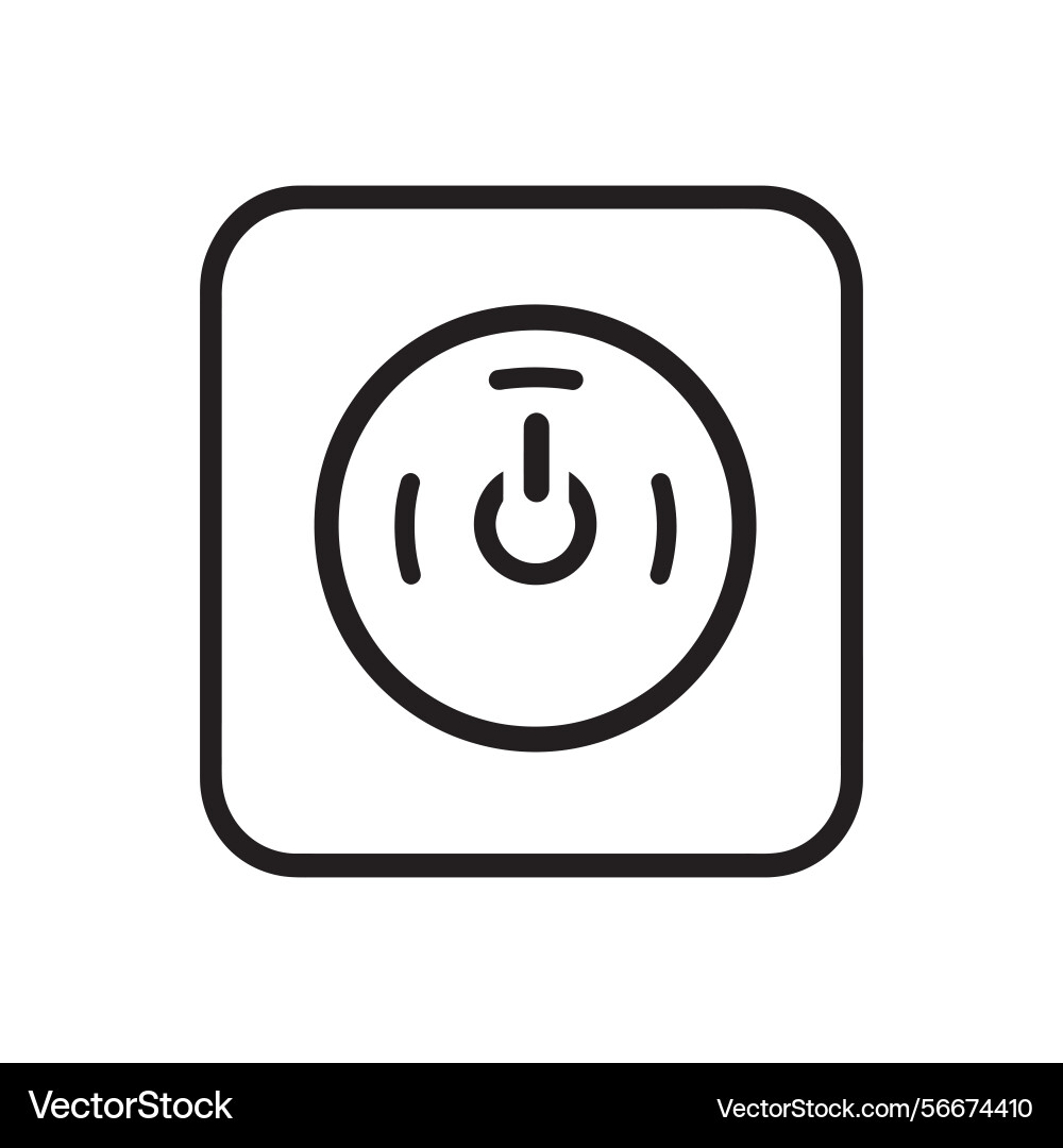 Power button icon in square rounded shape Vector Image