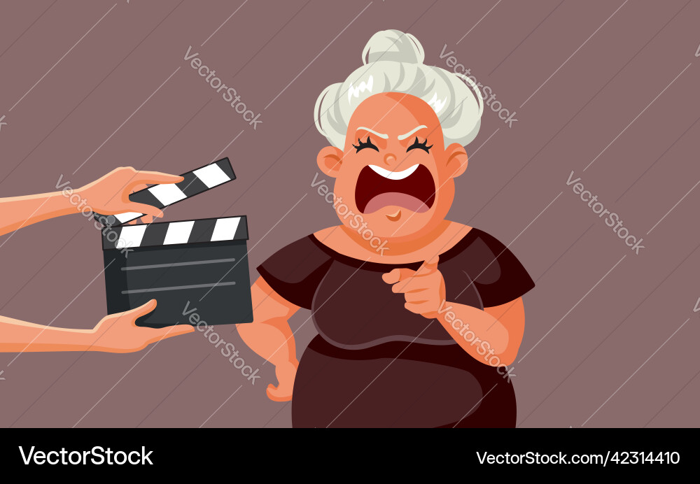 Reality tv villain woman screaming cartoon Reality tv villain woman screaming cartoon vector image