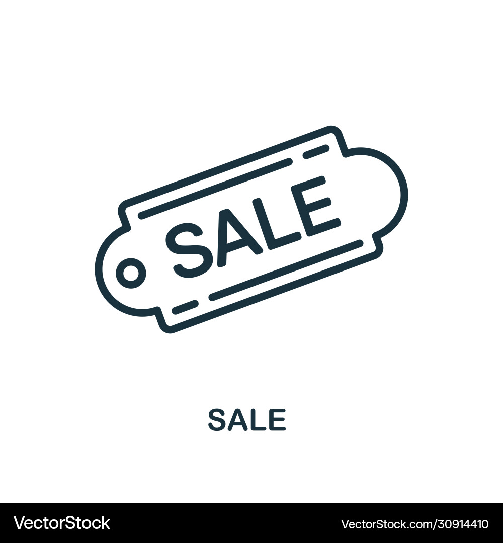 Sale icon line style simple element from Vector Image