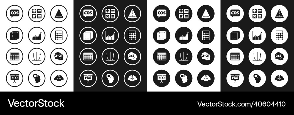 Set geometric figure cone graph schedule chart vector image