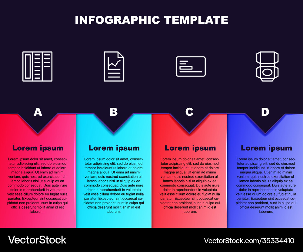 Set line brochure document with graph chart Set line brochure document with graph chart vector image