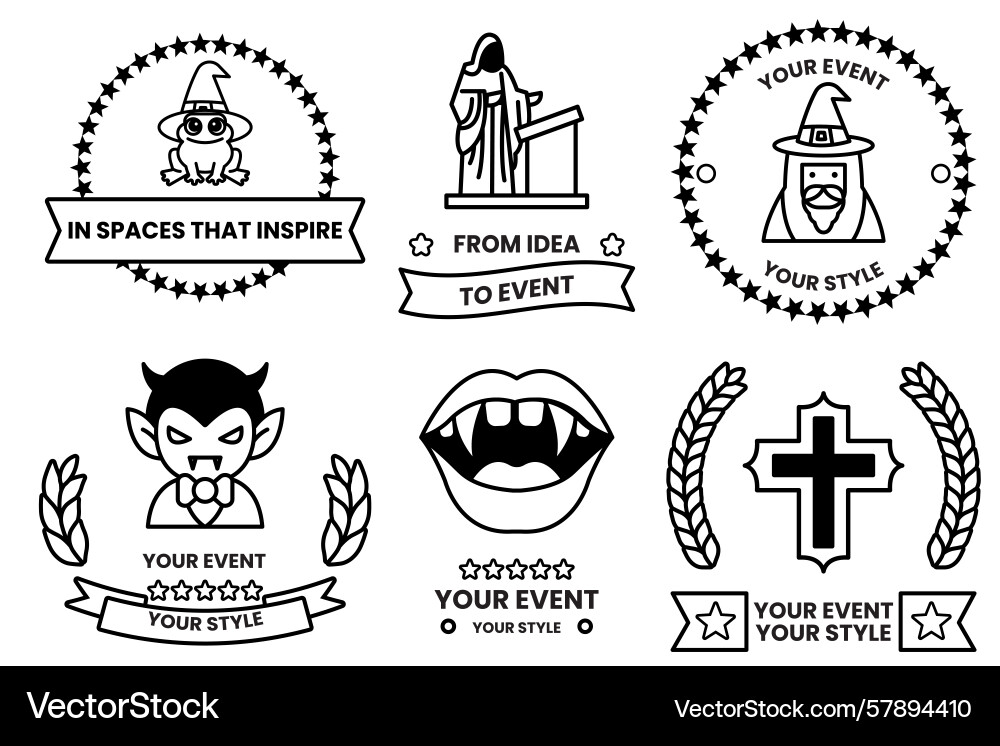 Set of in party and event concepts line Vector Image