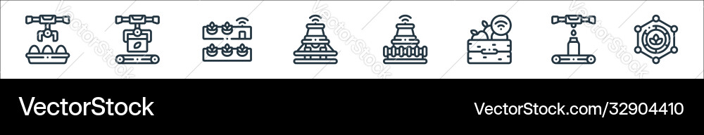 Smart farm line icons linear set quality Smart farm line icons linear set quality Vector Image