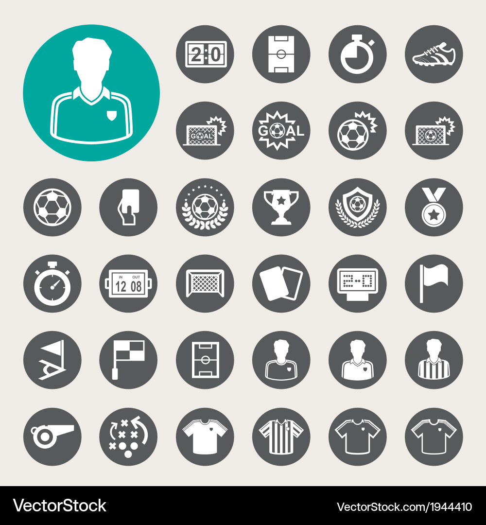 Soccer Icon Set - Sport & Competition Vector Image