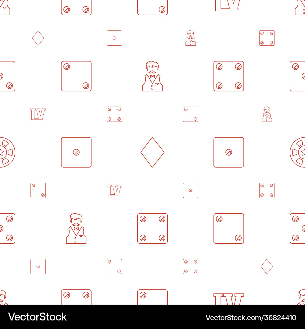 Vegas icons pattern seamless white background Vector Image