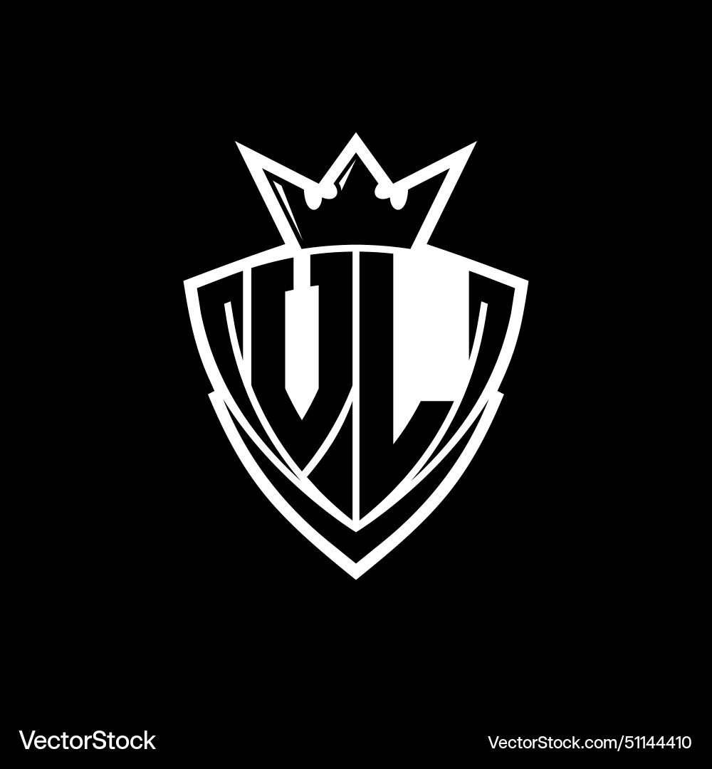 Vl letter logo with sharp triangle shield shape Vl letter logo with sharp triangle shield shape Vector Image