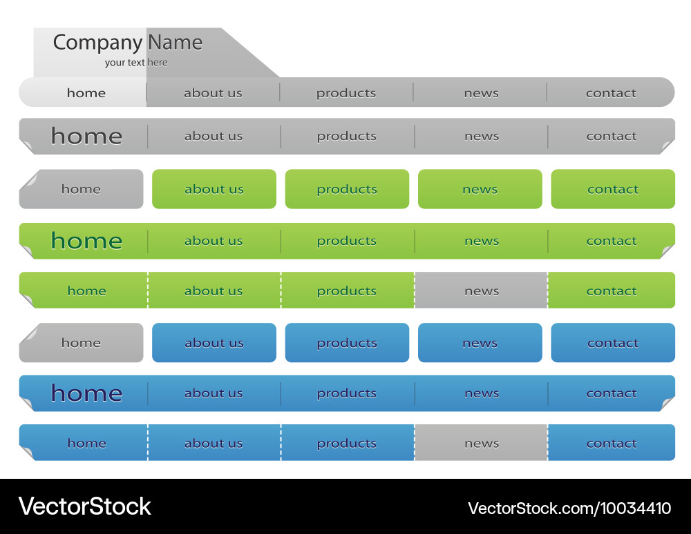 Web navigation templates vector image
