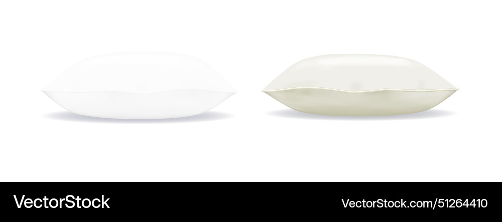 White pillow square shape top side and front view vector image