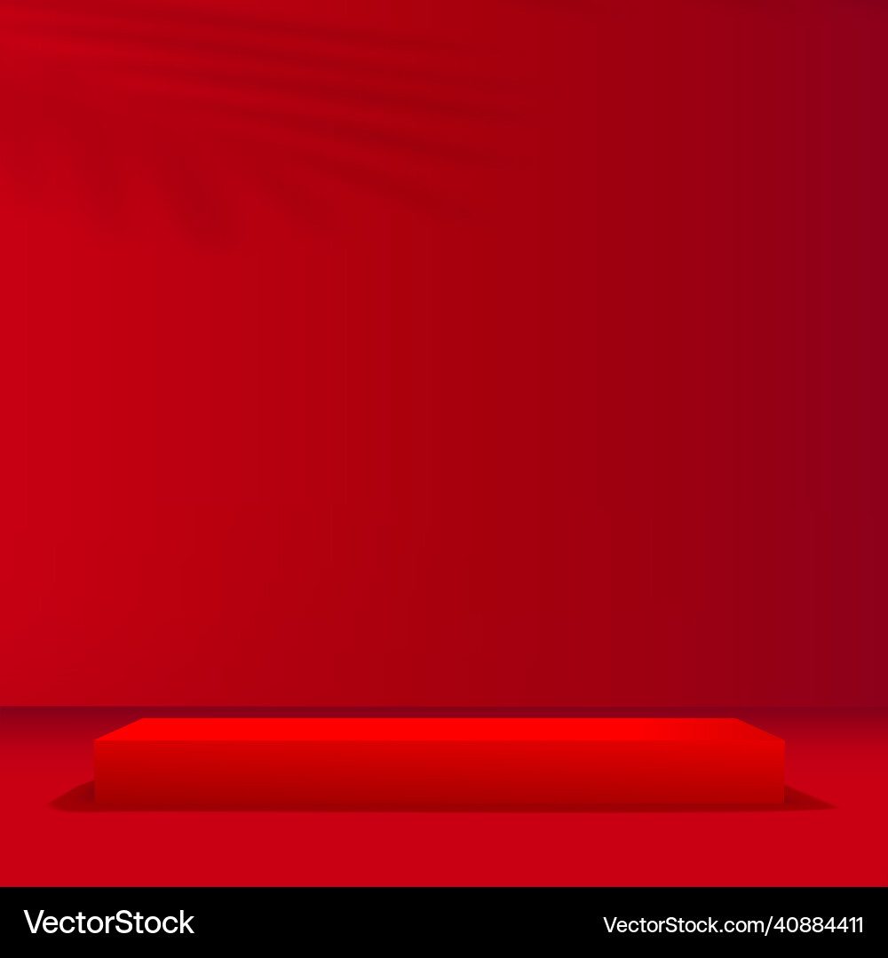 Abstract background with red color geometric 3d vector image