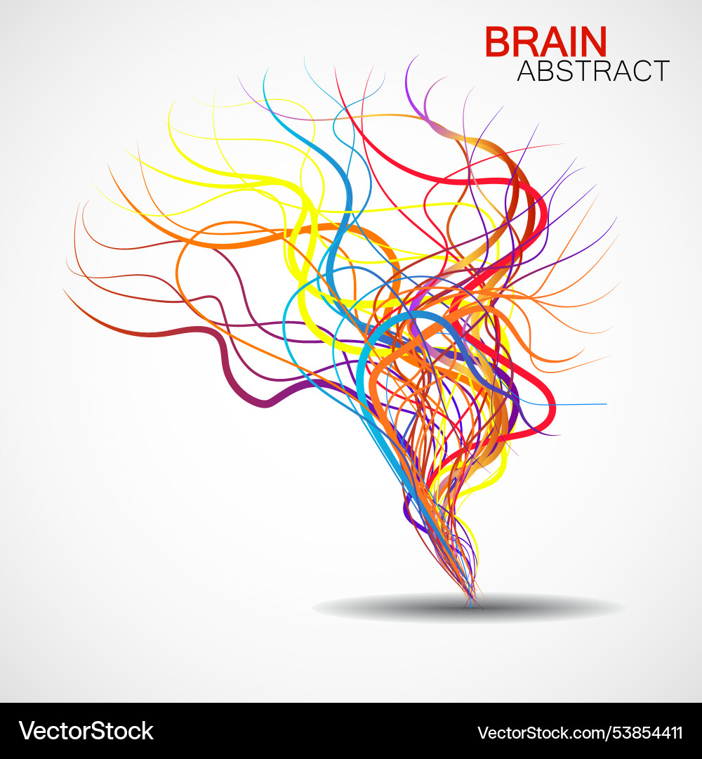 Abstract colorful brain with chaotic lines Abstract colorful brain with chaotic lines Vector Image