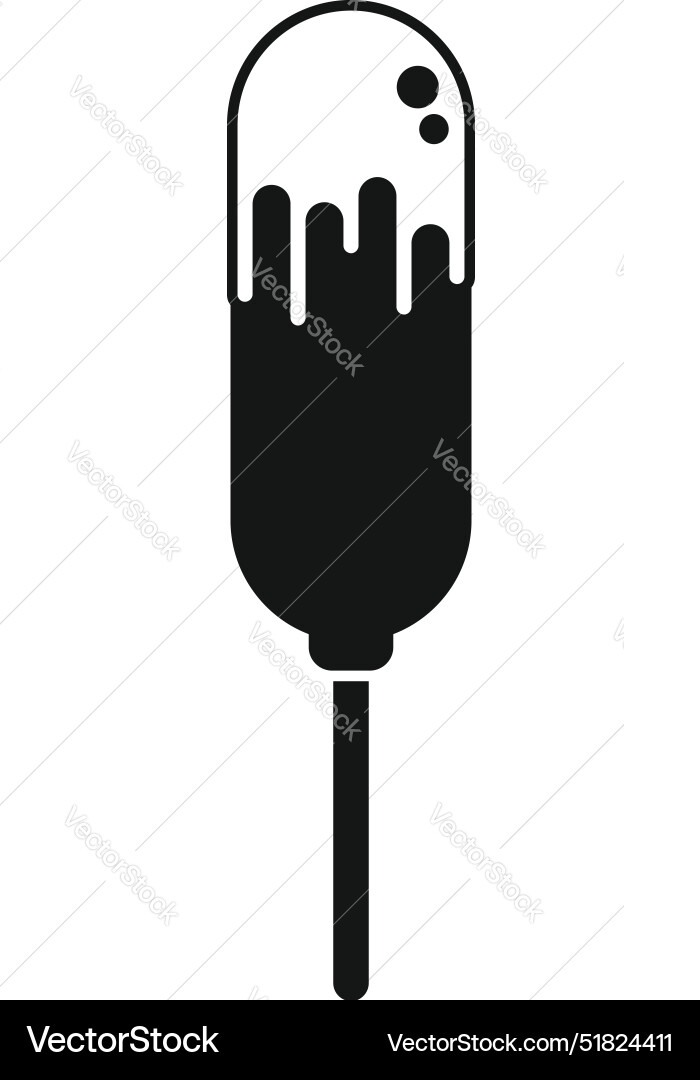 Black glyph icon of a melting ice cream on stick Black glyph icon of a melting ice cream on stick vector image