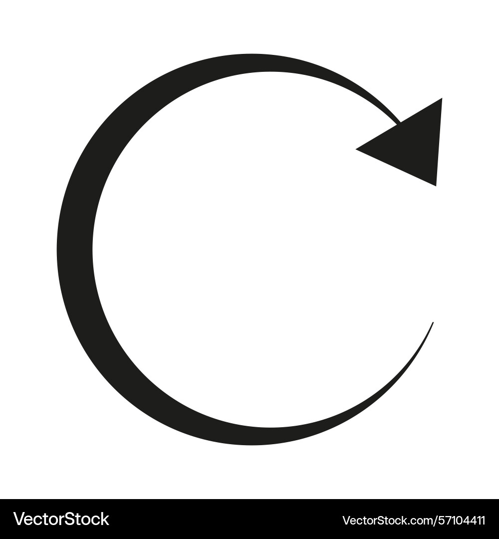 Clockwise arrow icon circular direction shape Clockwise arrow icon circular direction shape Vector Image