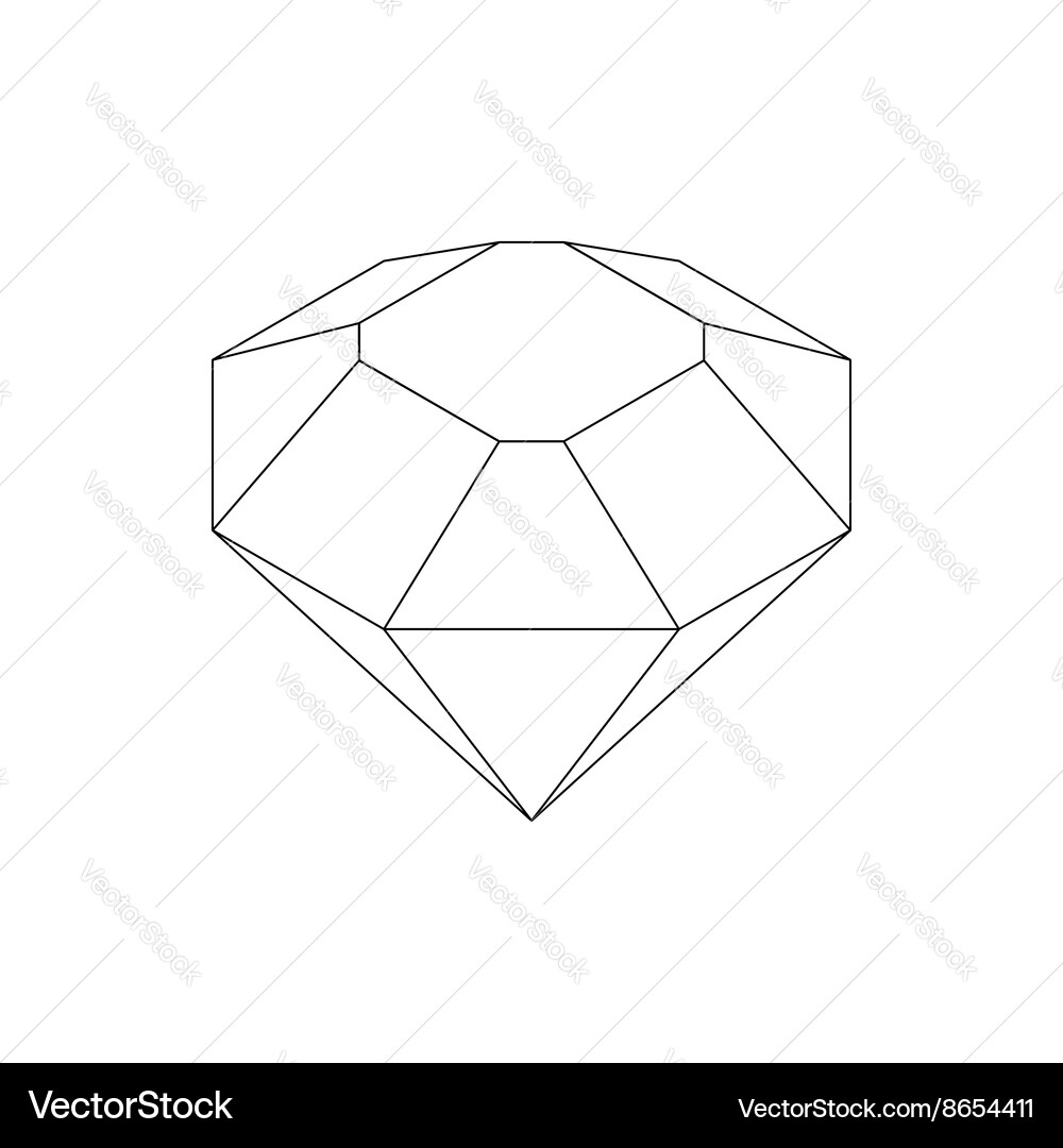 Diamond icon isometric 3d style Royalty Free Vector Image