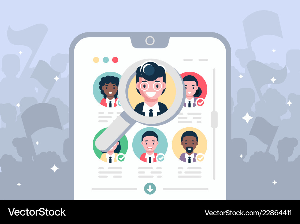 Election voting online on modern smartphone Election voting online on modern smartphone vector image