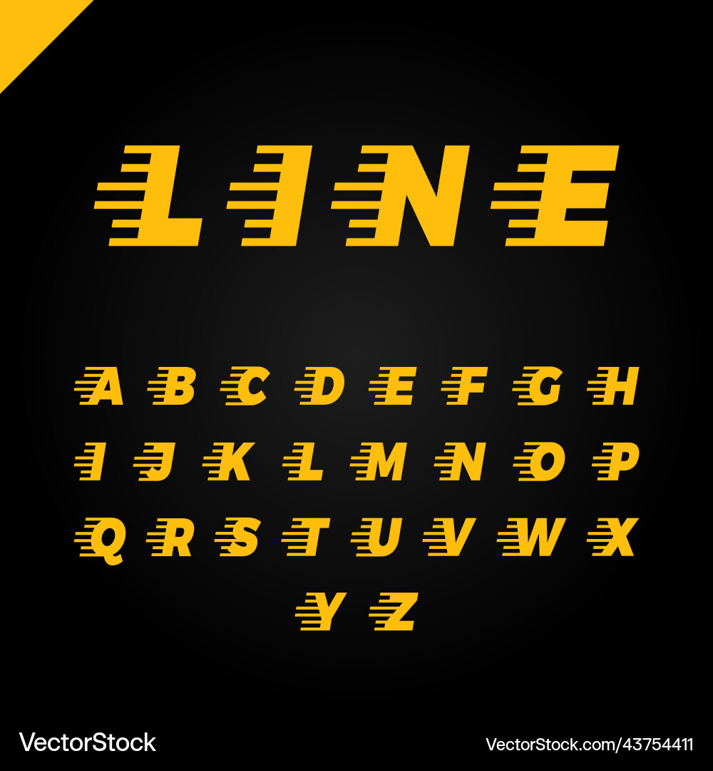 Express service font fast speed lines alphabet vector image